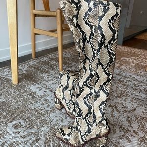 Vince Camuto Snake Skin Knee High Boots